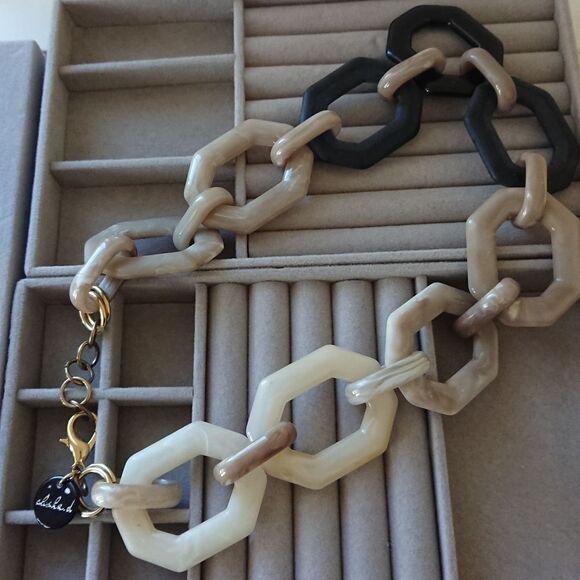 ALISHA.D Bold tri color Link Necklace - Picture 1 of 11